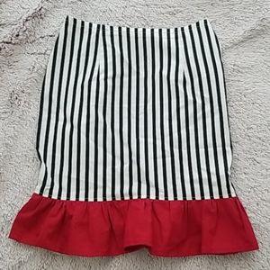 50s Rockabilly Striped Beetlejuice Pinup Skirt